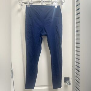 Women’s Blue Leggings Pants with side Pockets SZ M